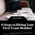 6 steps to hiring your first team member as an independent contractor. www.brittanyratelle.com